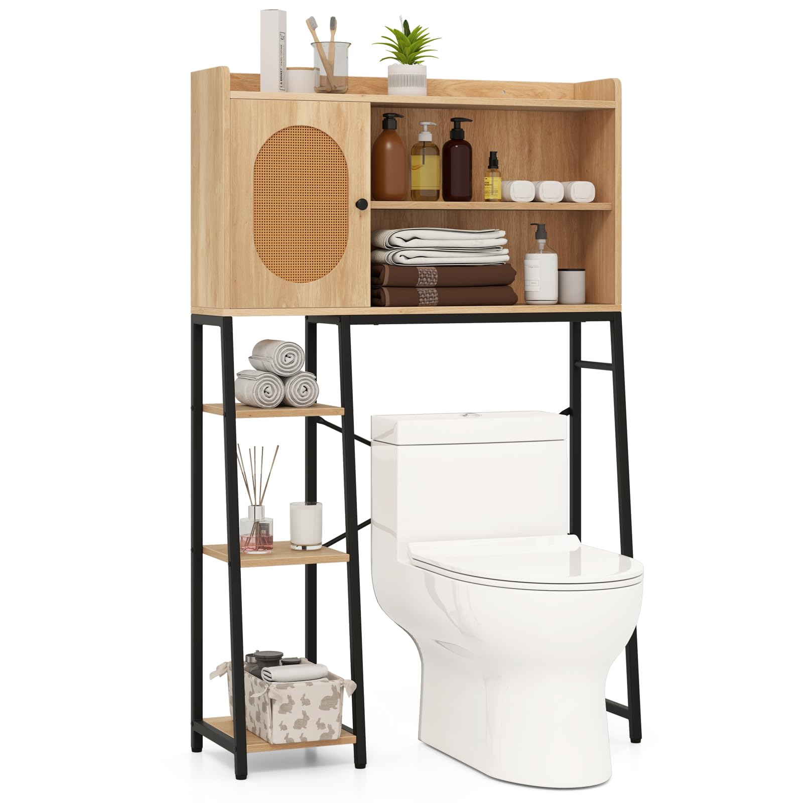 Meuble de rangement WC Tangkula au-dessus des toilettes